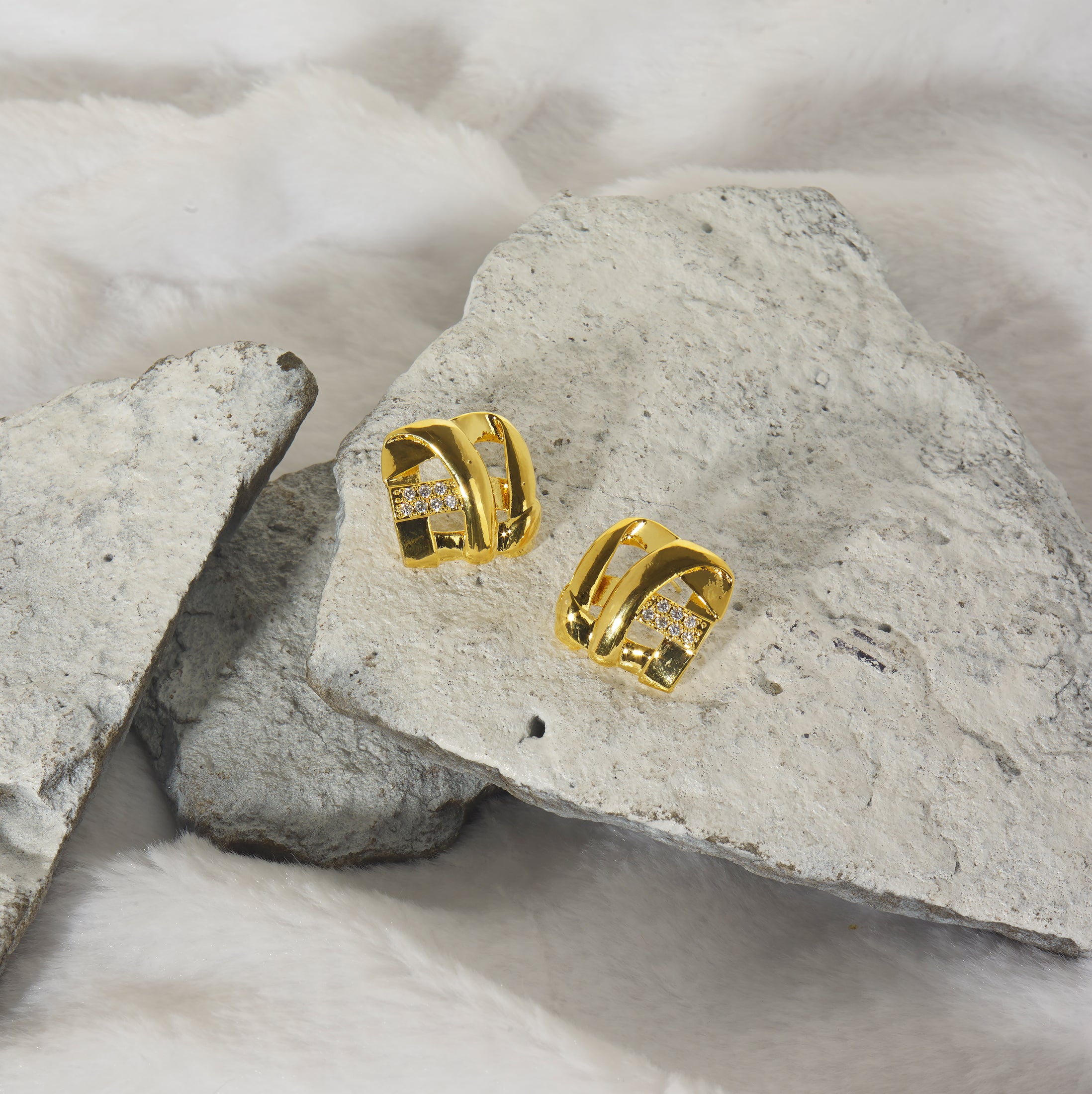 Gold Glided Twist Earrings