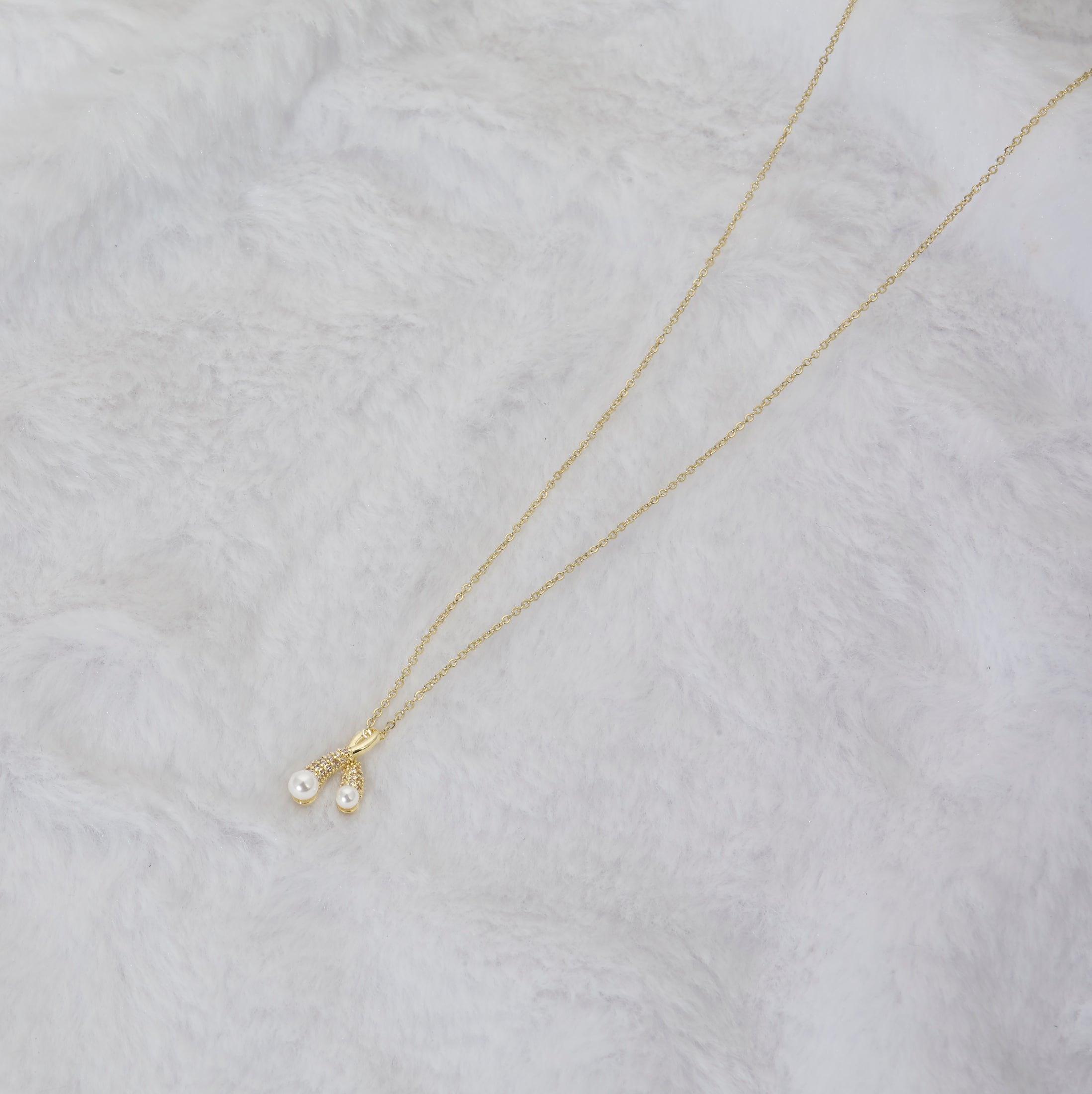 Gold Wishbone Necklace