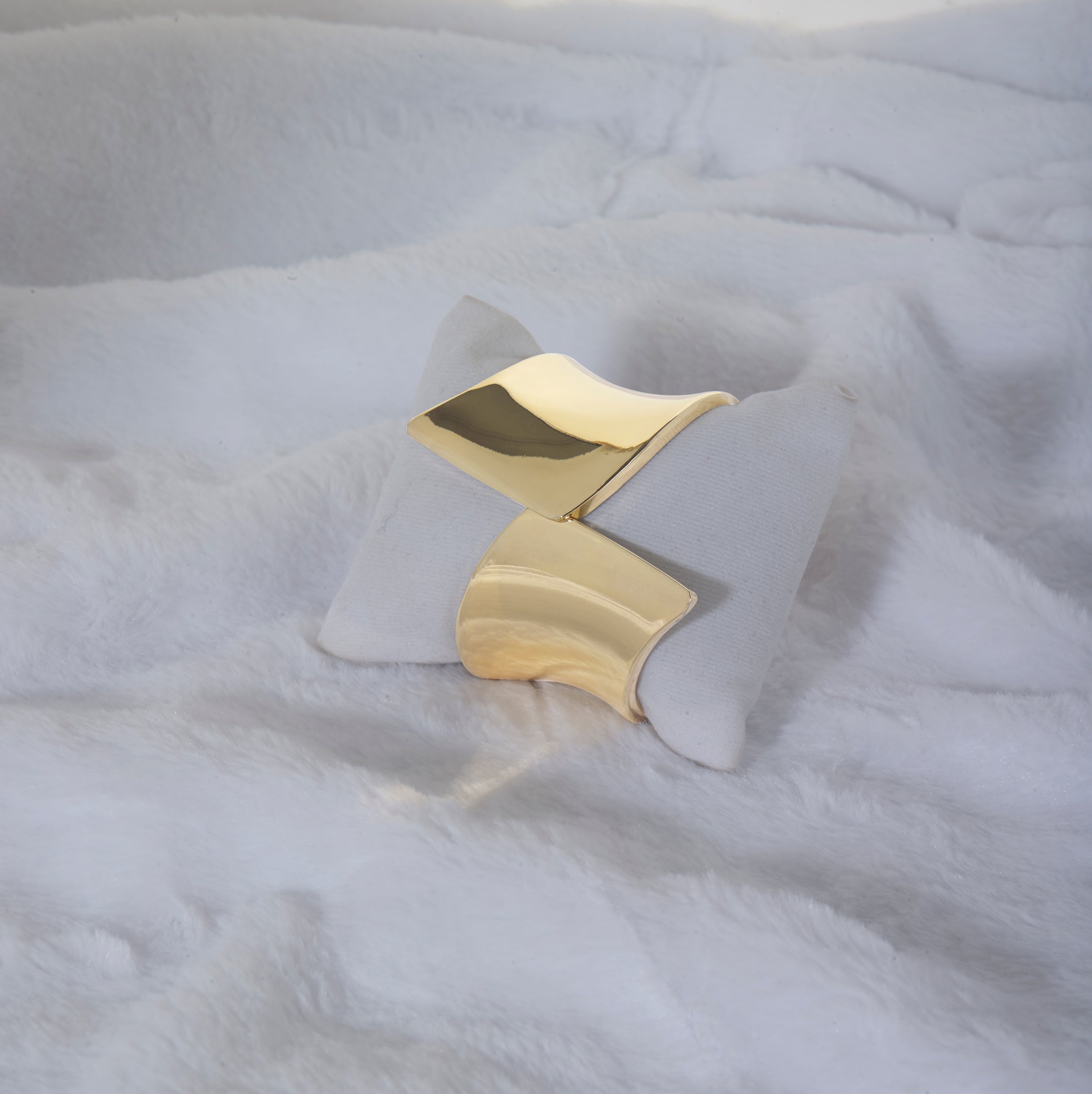 Gold wide cuff bangle