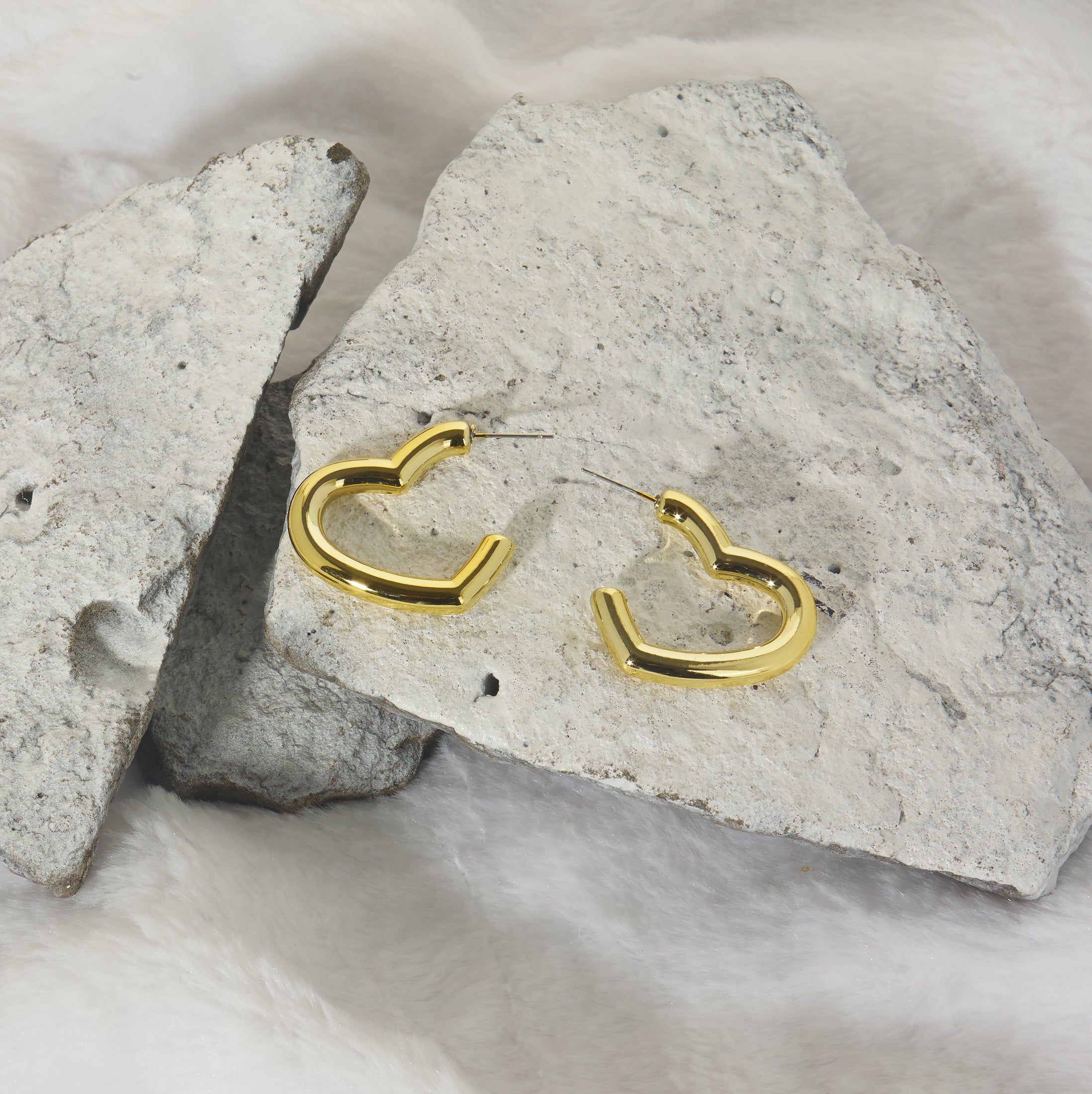 Golden heart hoops