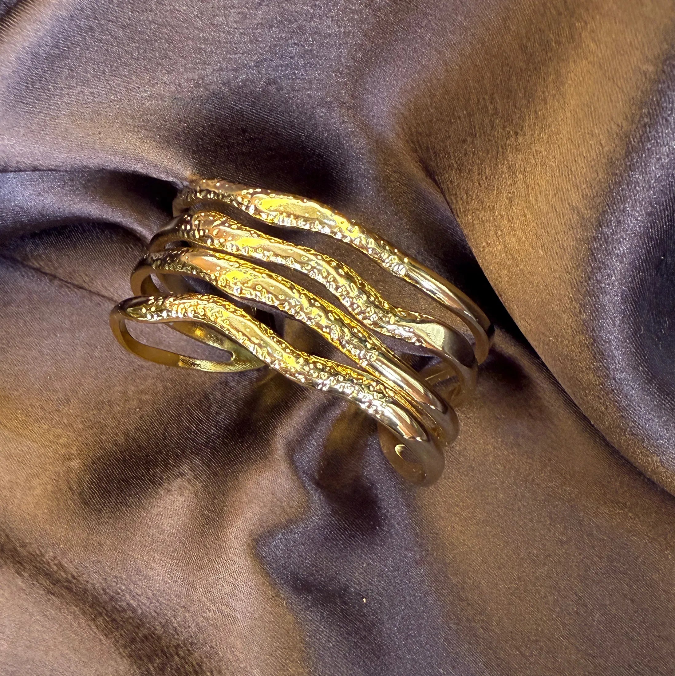 Golden Waves Cuff Bracelet