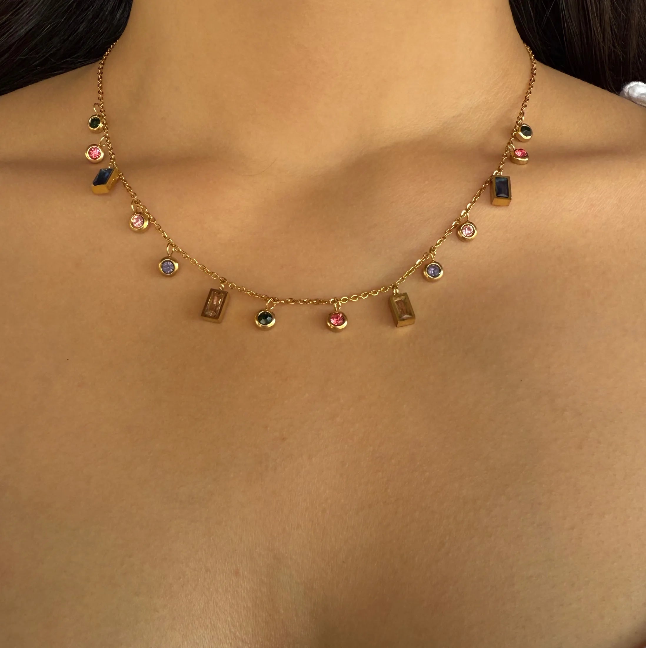 Multi Colour Crystal Necklace