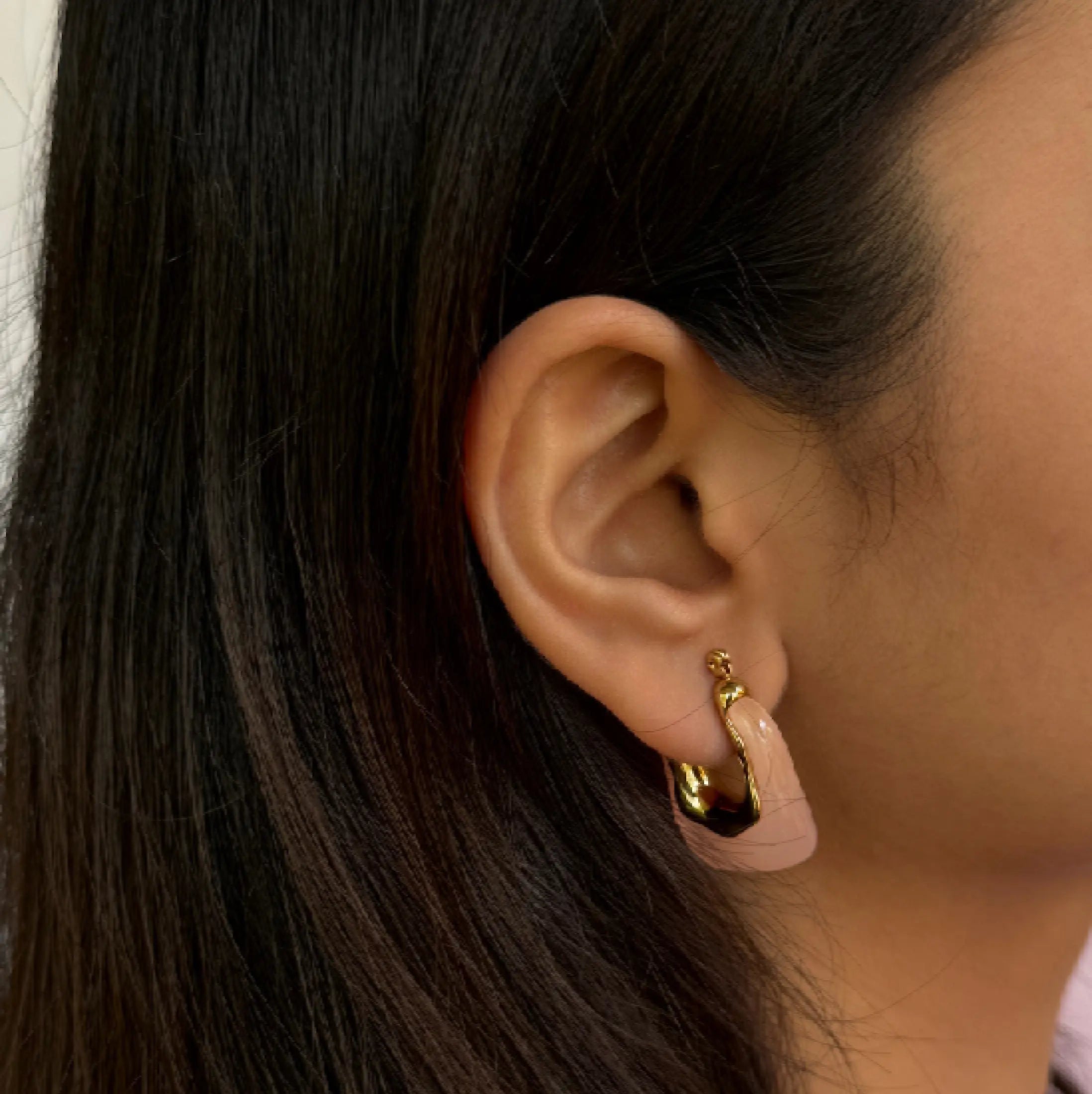 Pink Resin Gold Earrings