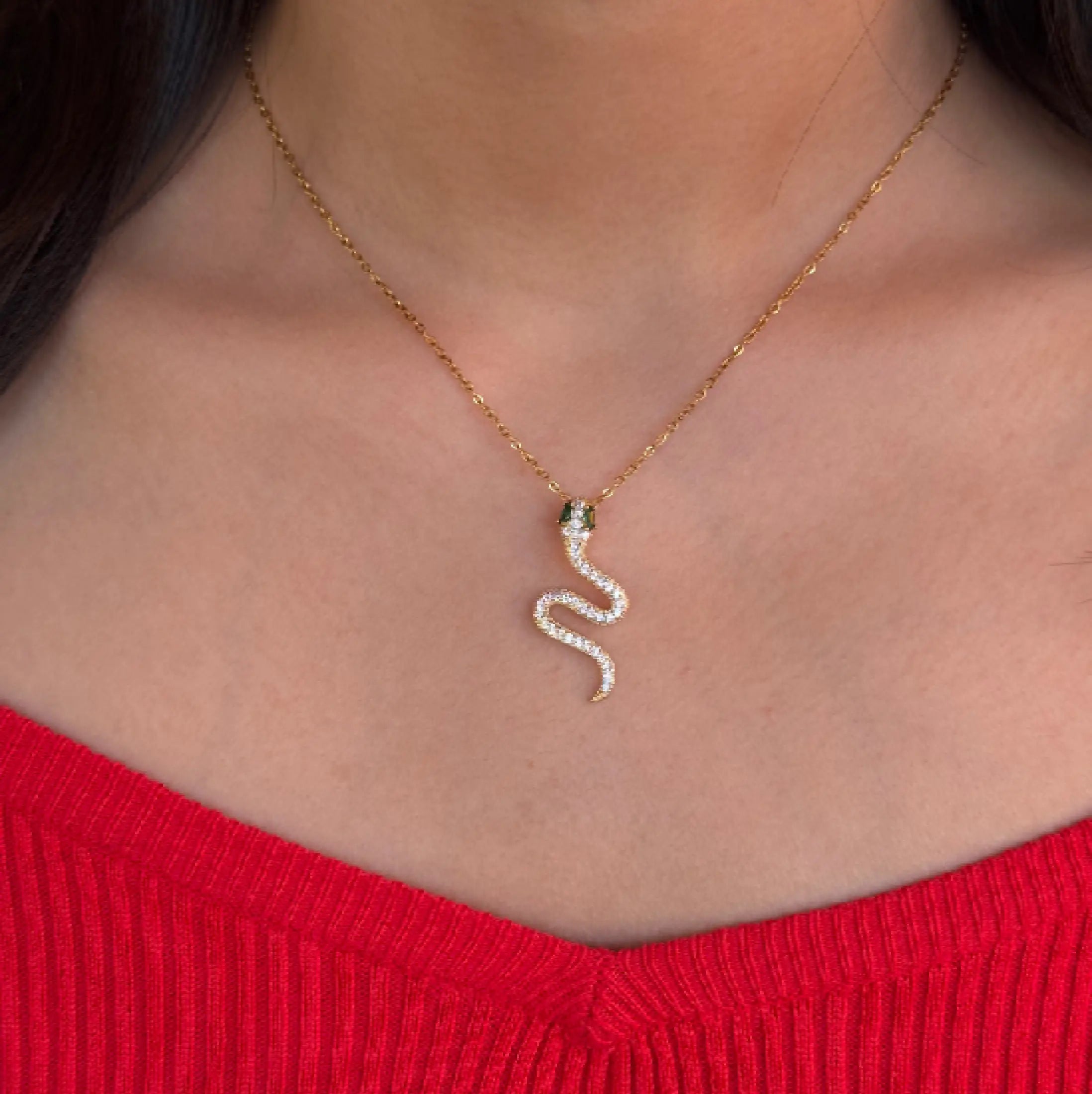 Studded Snake With Green Eye Set