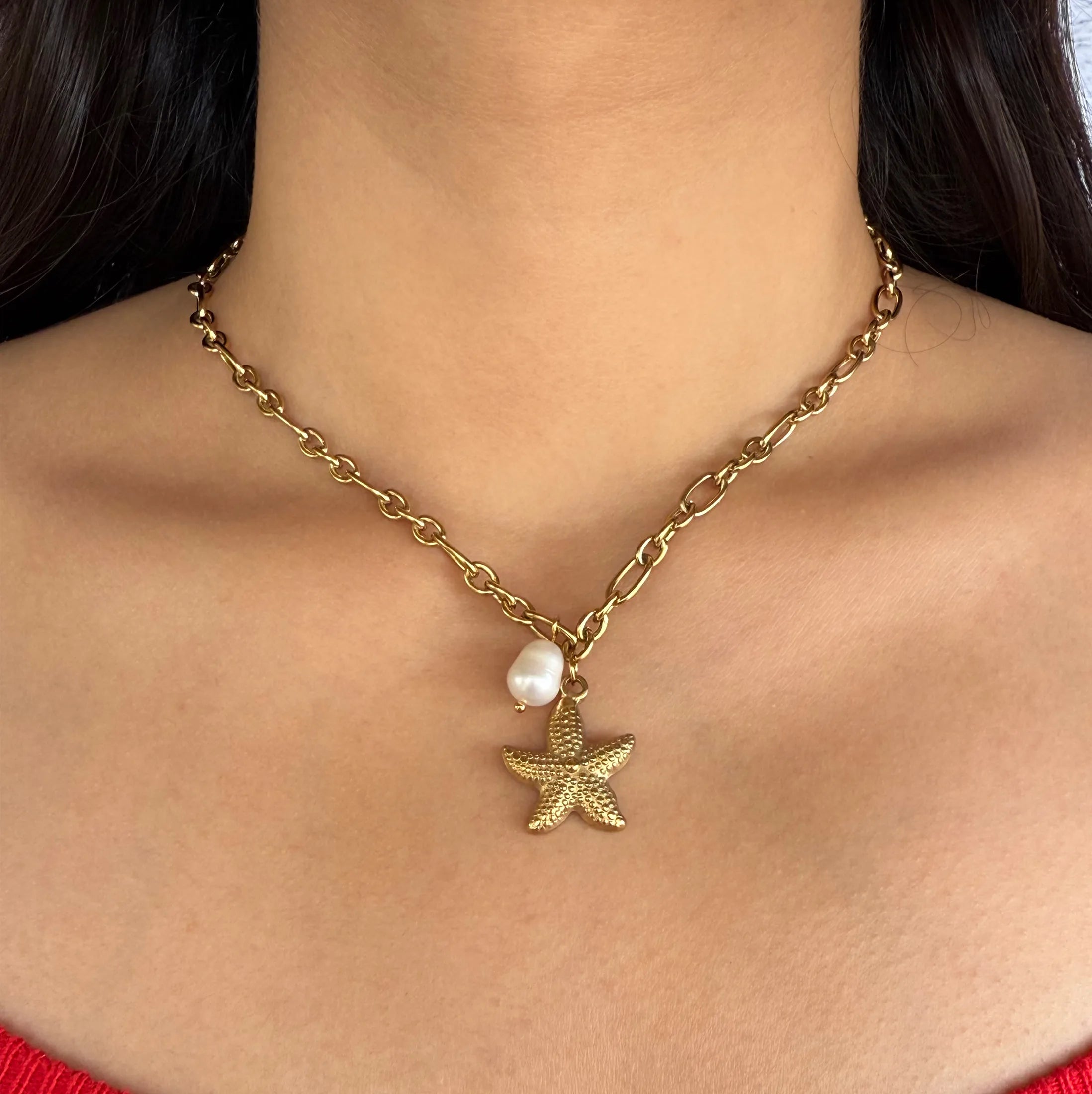 Starfish Pearl Necklace