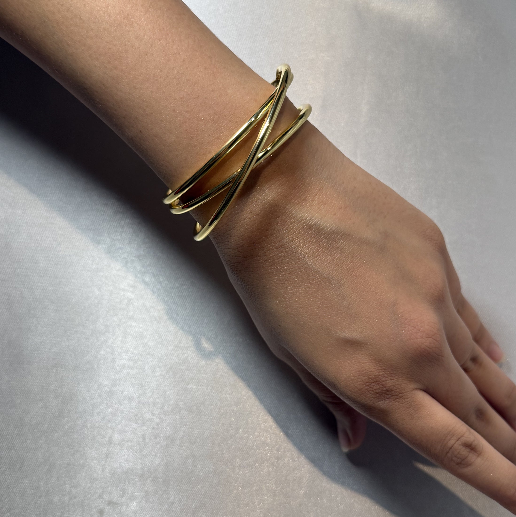 Three layer cuff bracelet