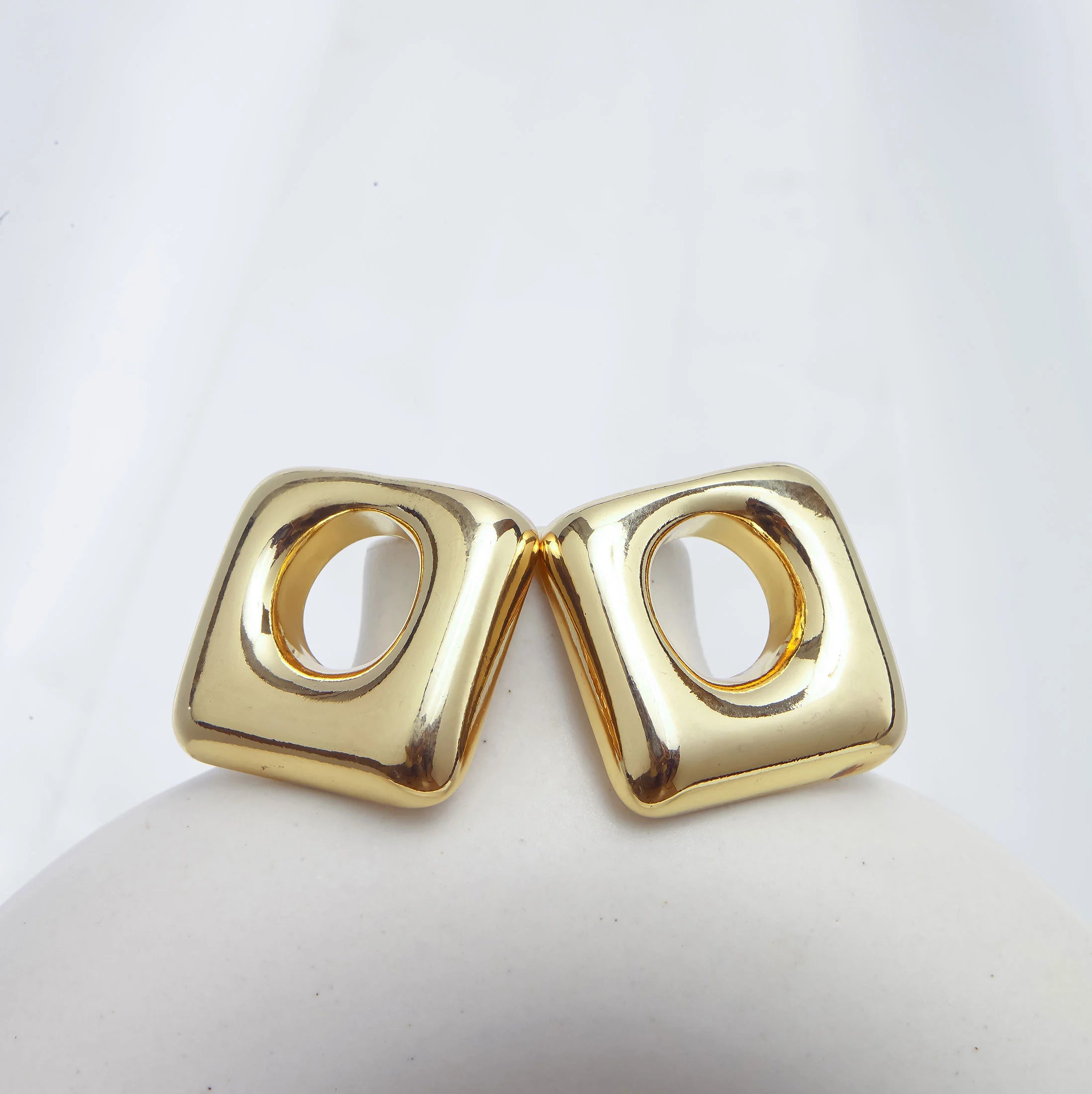Chunky Open Square Earrings