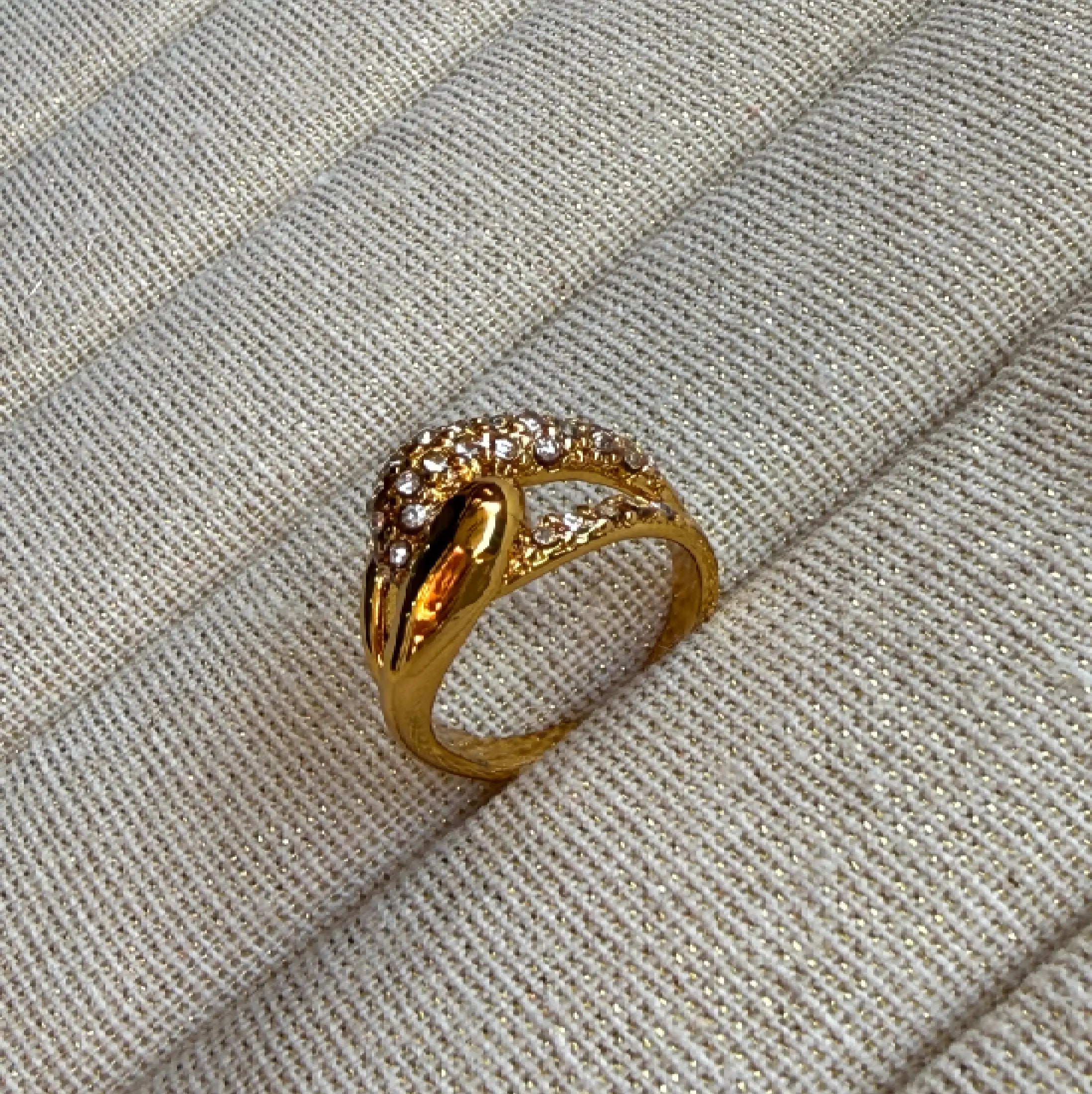 Twisted Crystal Studded Ring